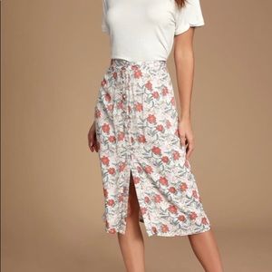 NWT floral midi skirt